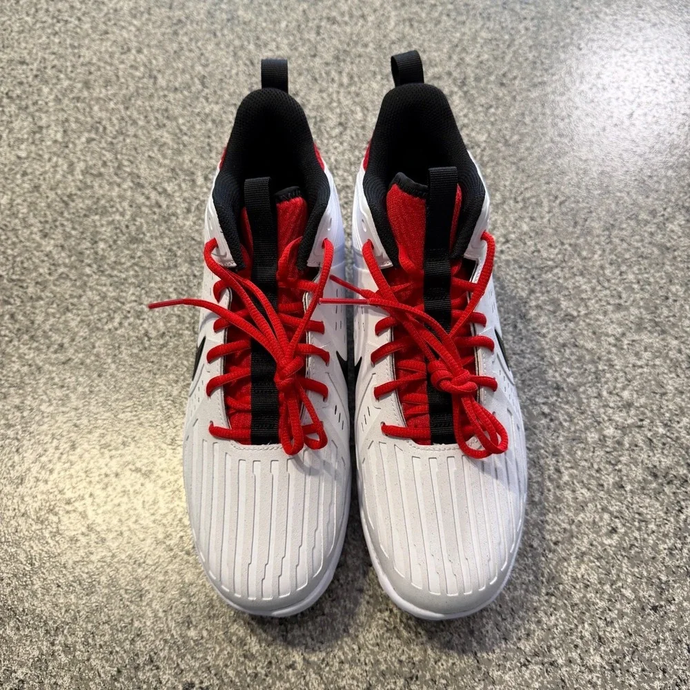 Nike Alpha Menace Strong Football Cleats Mens 10 II5139-102 White Red Bred